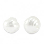 Perlas de agua dulce de imitación 10x10mm - Blanco